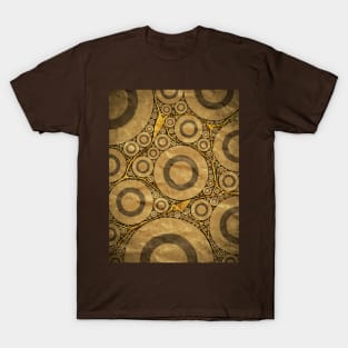 Golden Brass Kintsugi Abstract T-Shirt